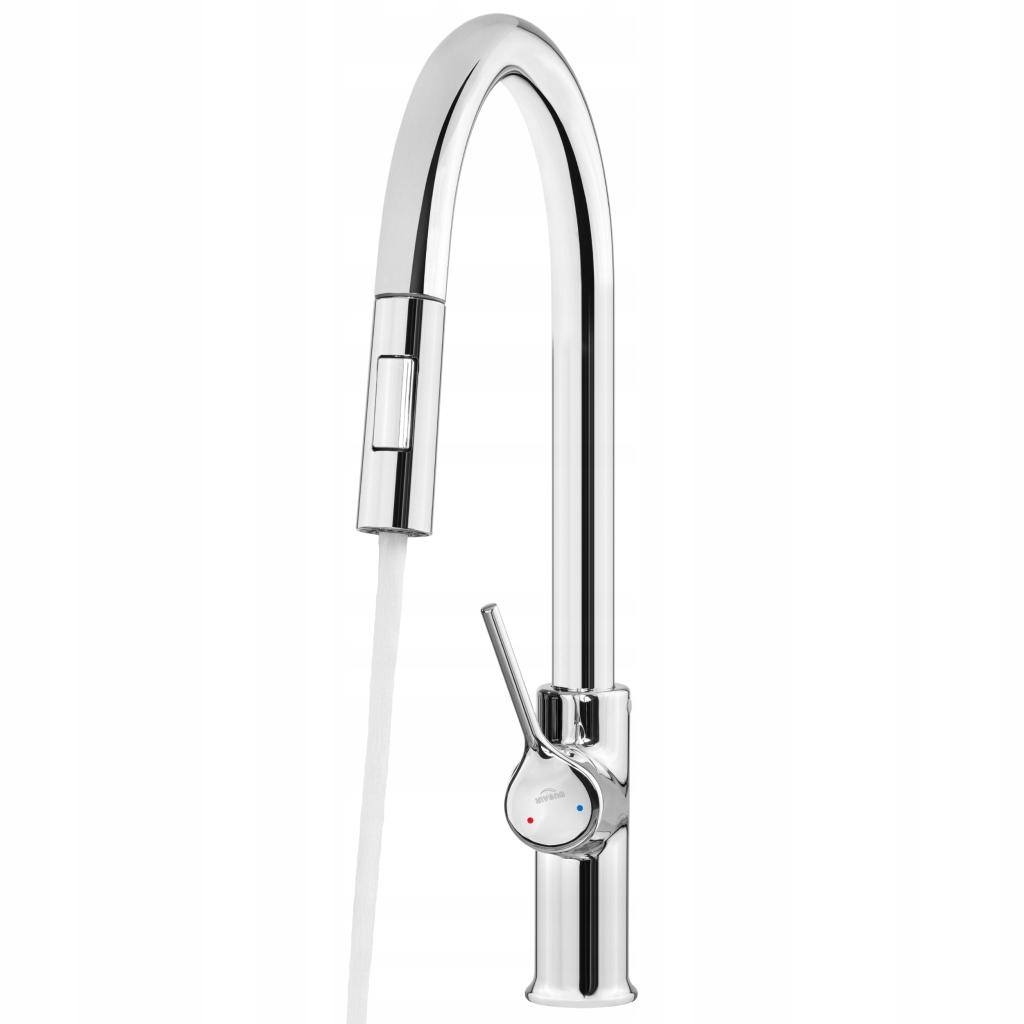 INVENA BATERIA ZLEW FARSALA Z WYCIĄGANĄ 2F WYLEWKĄ TYPU U CHROM TREND