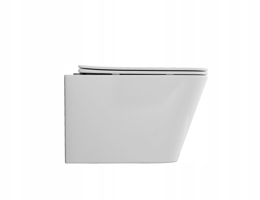INVENA MISKA WC PODWIESZANA, BEZKOŁNIERZOWA PAROS, Z DESKĄ WOLNOOPAD KWADR