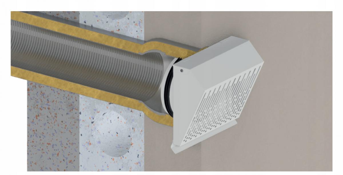 AWENTA Wyrzutnia ścienna metalowa fi200, biały