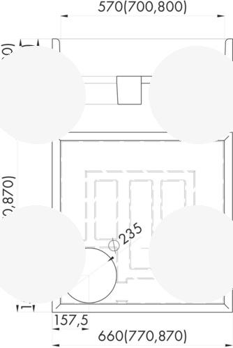 Nośnik do brodzików stalowych kwadrat 80x80x28 głebokość max16 cm 2.002
