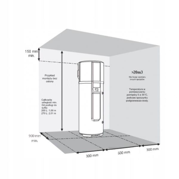 ATLANTIC Pompa ciepła do c.w.u. EGEO WI-FI 250 litrów z wężownicą coil