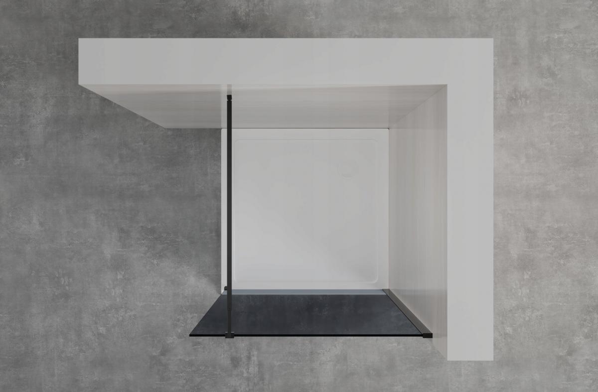 INVENA KABINA WALK-IN II TREND 80X200CM GRAFIT 8MM SHINY-GLASS CZARNY