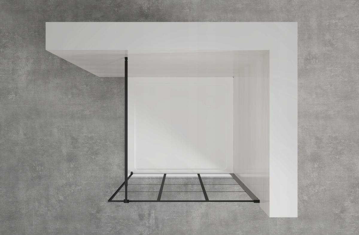 INVENA KABINA WALK-IN II 110X200CM GEOMETRYCZNA 8MM SHINY-GLASS CZARNY