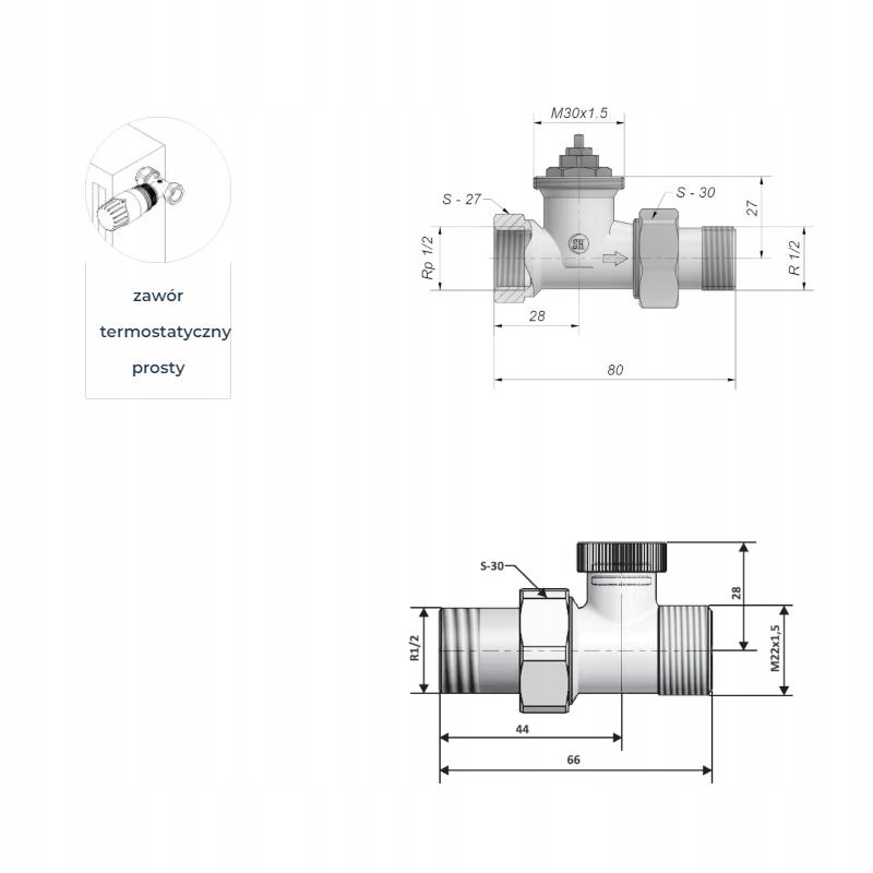 SCHLOSSER Zestaw termostatyczny STANDARD PROSTY 1/2 CALA 48h