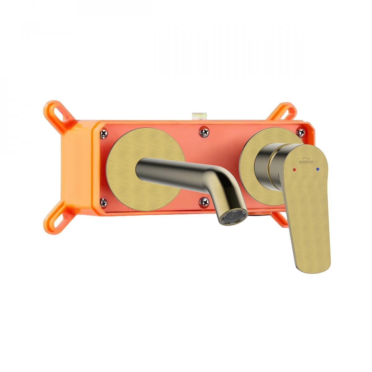 INVENA BATERIA UMYWALKOWA PODTYNKOWA ALONIA INVENA TREND ZŁOTO SZCZOTKOWANE