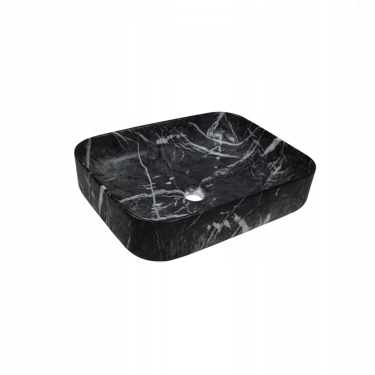 INVENA UMYWALKA NABLATOWA FLORINA TREND 51CM PROST EFEKT MARMUR GRAFIT MAT