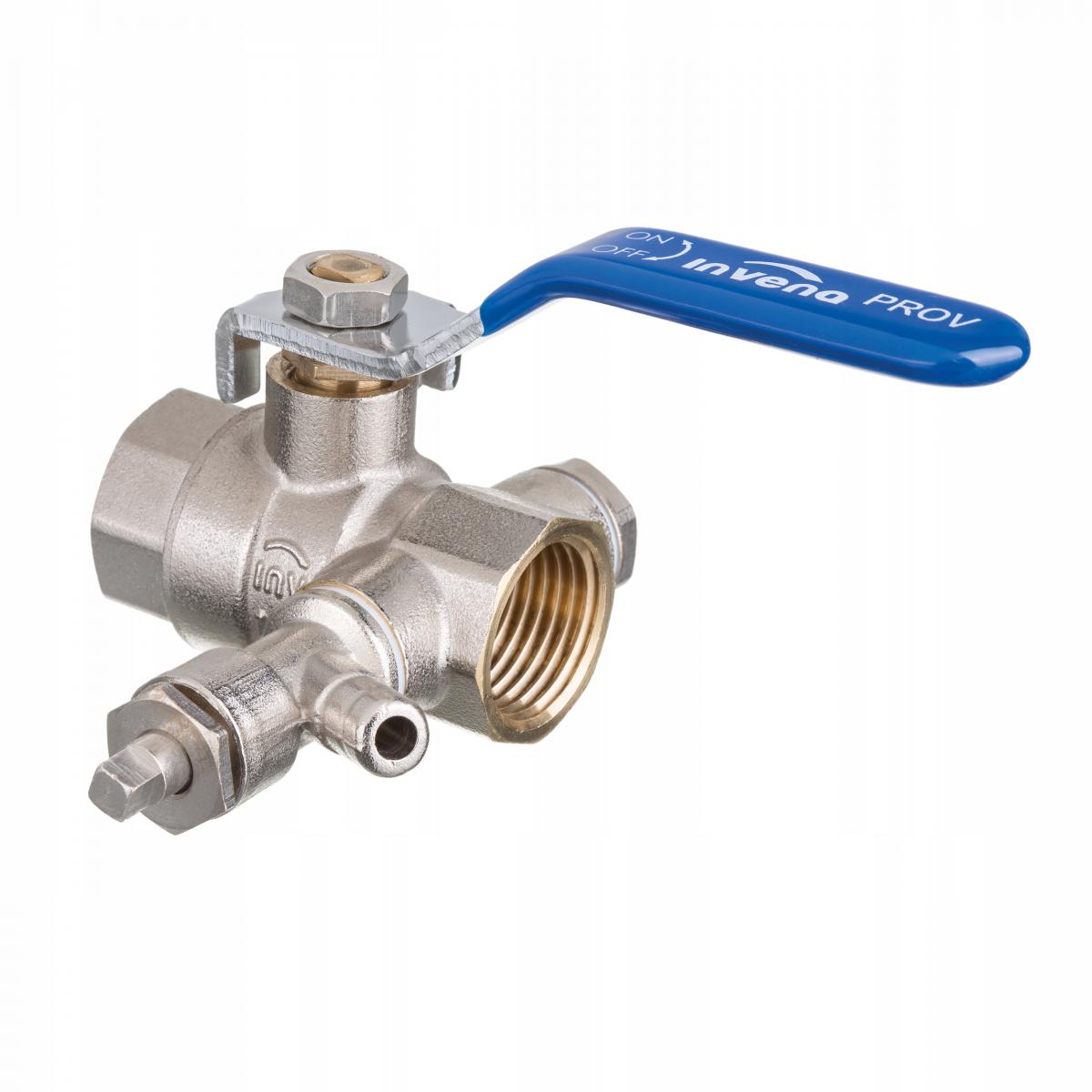 INVENA ZAWÓR KULOWY WODNY ZE SPUSTEM 3/4 PROV