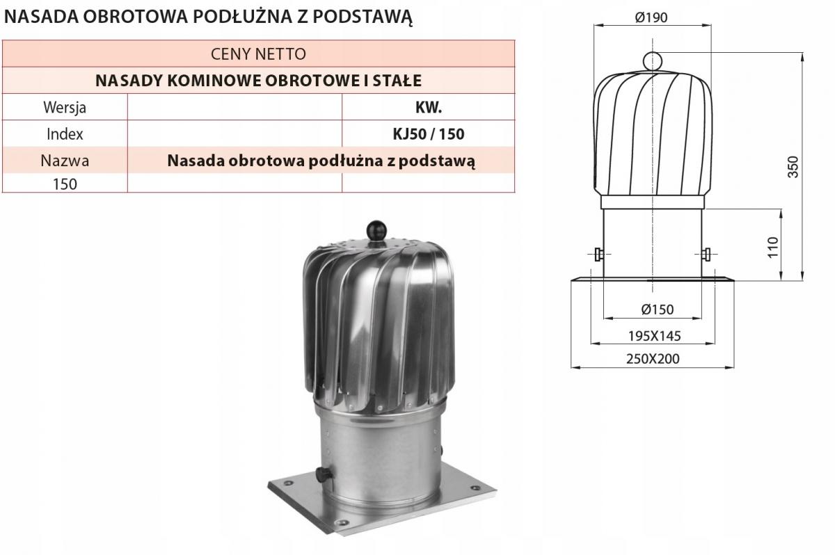 PRODMAX Nasada podłużna kwasoodporna fi 150mm