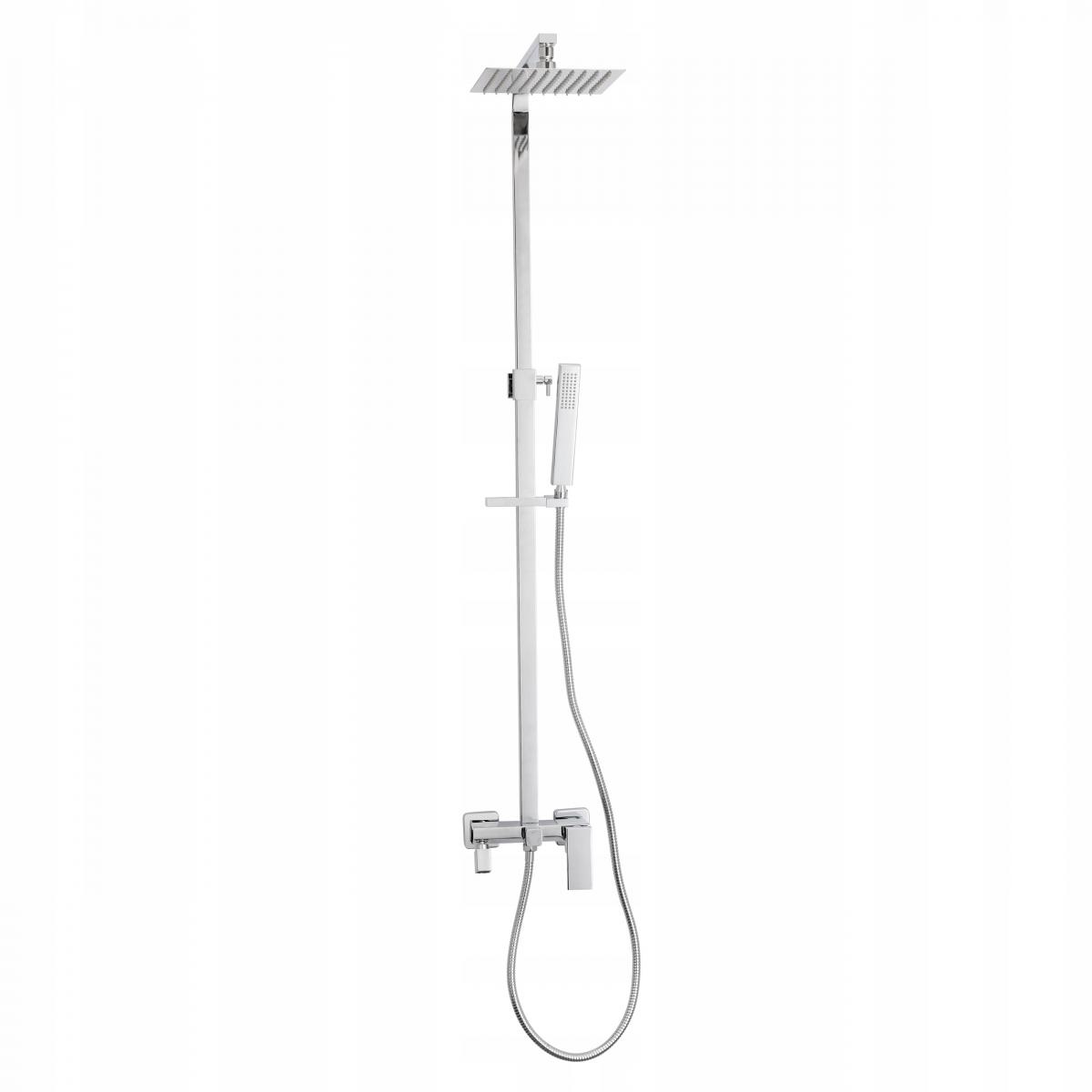 INVENA DESZCZOWNIA Z BATERIĄ NATRYSKOWĄ PAROS INVENA TREND CHROM