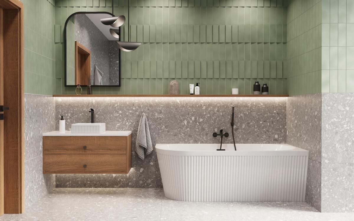 INVENA BATERIA UMYWALKOWA WYSOKA ALONIA INVENA TREND, CZARNY POŁYSK