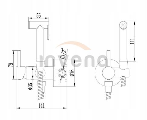 Bateria bidetowa INVENA podtynkowa GLAMOUR 48h