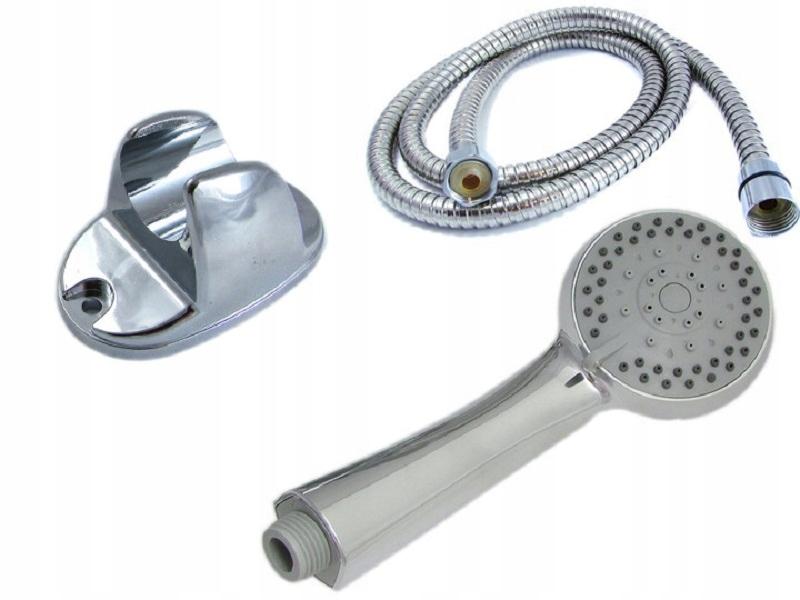 INVENA BATERIA WANNOWA VERSO Z DŁUGĄ WYLEWKĄ I ZESTAWEM NATRYSKOWYM