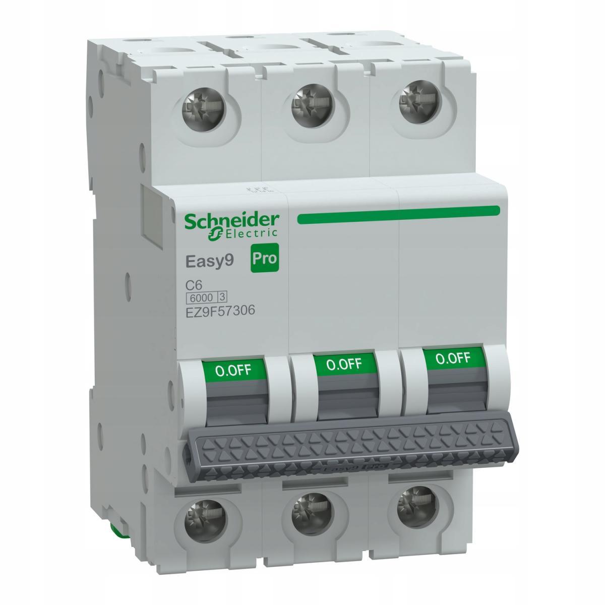 Wyłącznik nadprądowy Easy9 Pro EZ9F-C6-3 C 6A 3-biegunowy