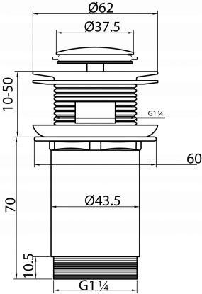 Korek Star automatyczny spustowy z przelewem
