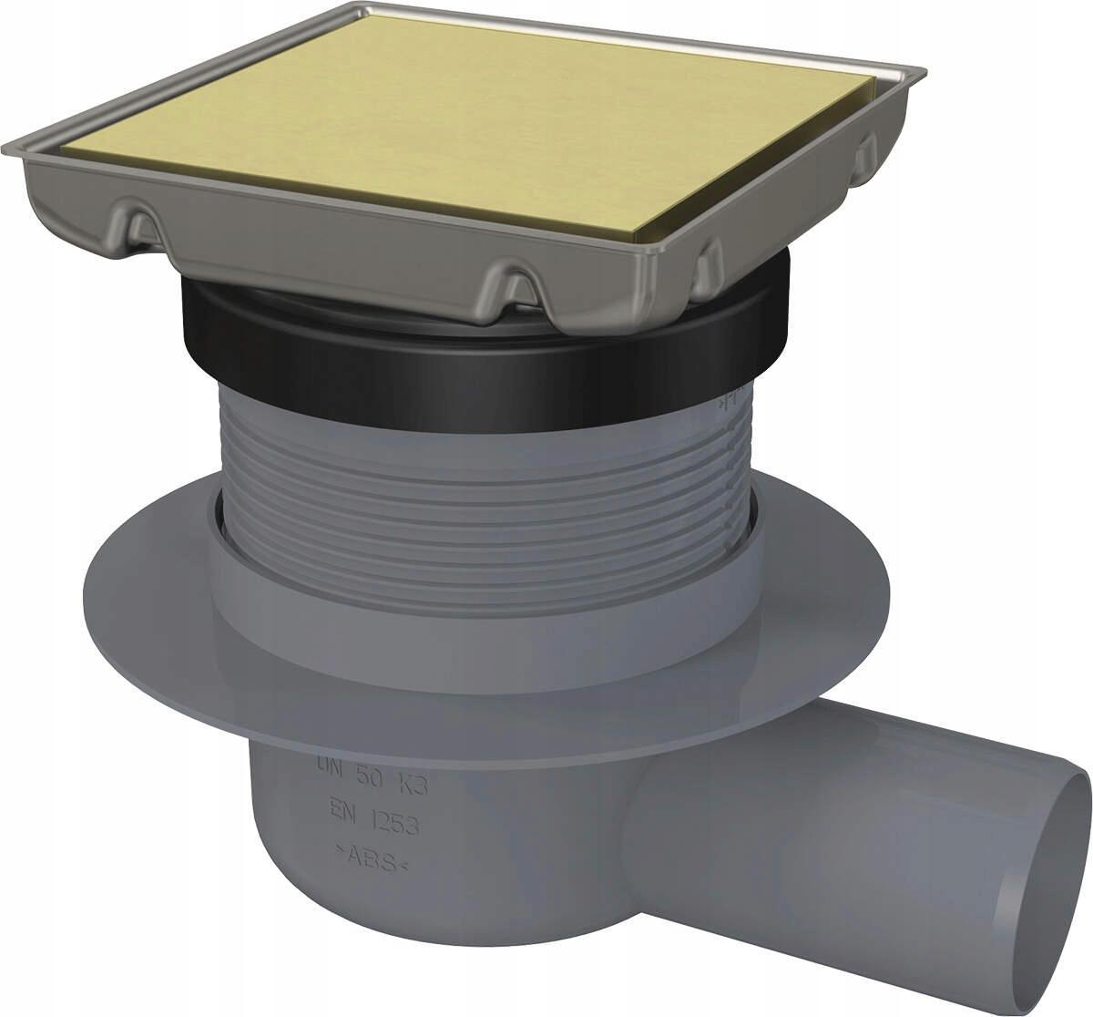 DEANTE Odpływ punktowy odwracalny, zloto szczotkowane, 130x130 mm