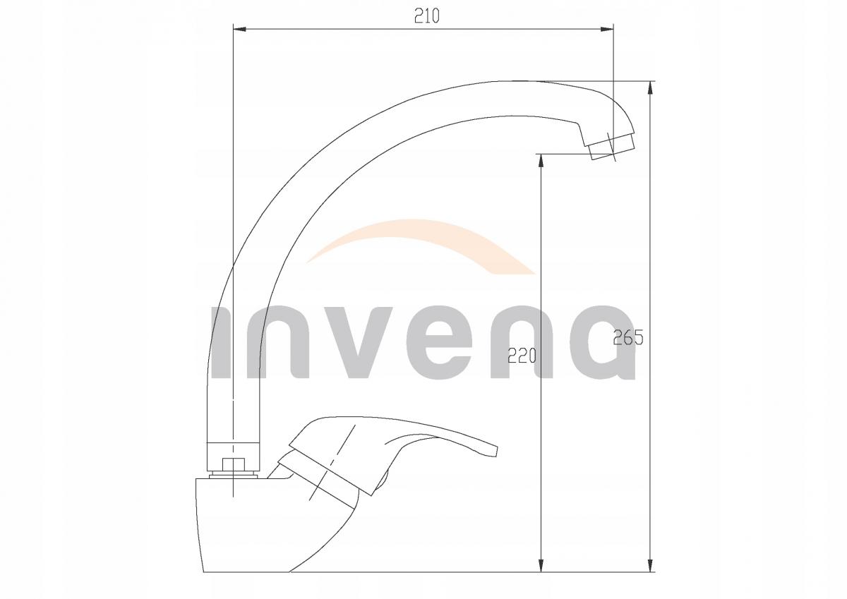 Bateria umywalkowo - zlewozmywakowa INVENA MITRIS z wylewką 48h