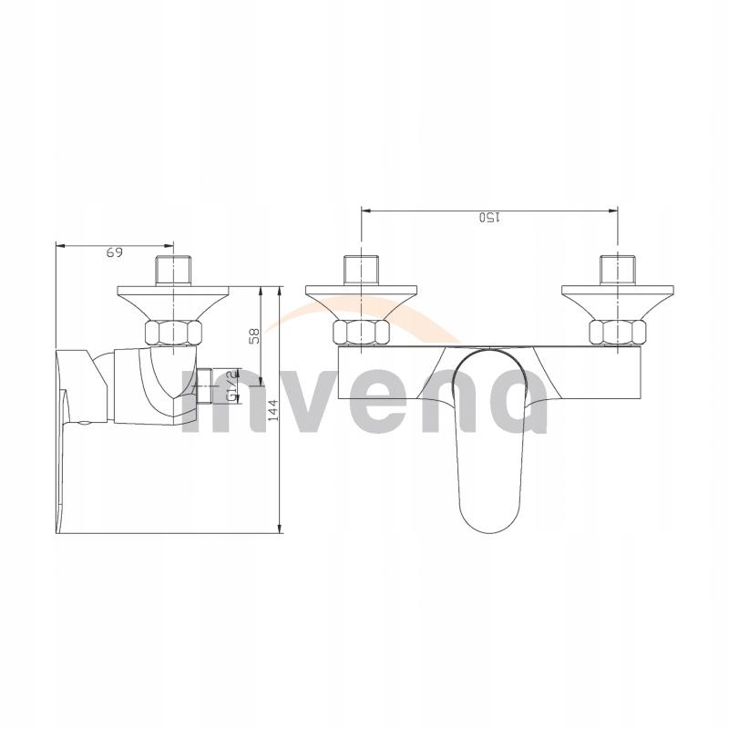 INVENA BATERIA NATRYSKOWA ESLA CHROM