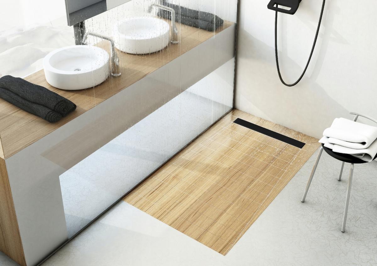 Odpływ liniowy Base-Low Black Standard Plus 80x8x7 z maskownicą Black Steel