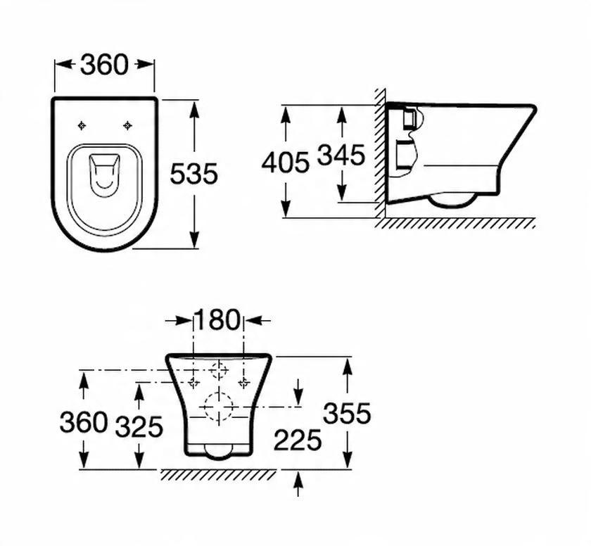 Miska Wisząca NEXO Rimless Biały + Deska wolnoopad. Slim ROCA[16]