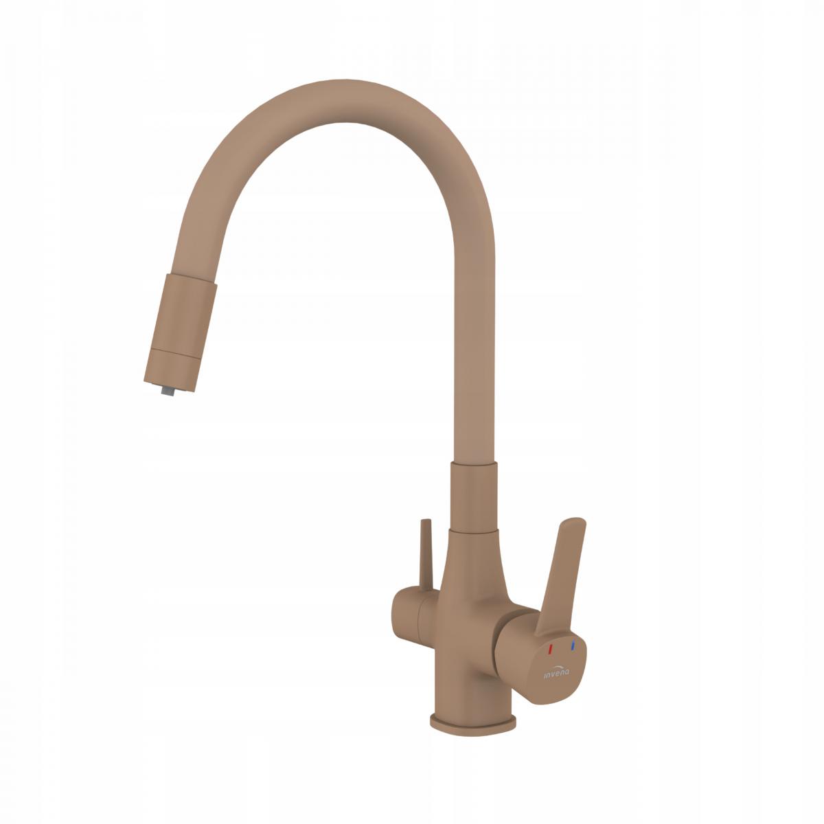 INVENA BATERIA ZLEWOZMYWAKOWA Z FILTREM GLAMOUR INVENA TREND, BEŻOWA