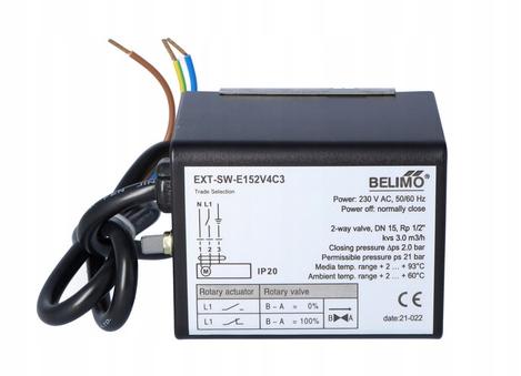 Flowair Zawór dwudrogowy 1/2 z siłownikiem 48h