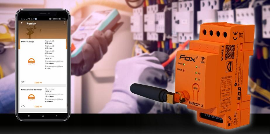 F&F Zestaw: monitor zużycia energii MEF-3-40 FOX z lampką LK-BZ-3