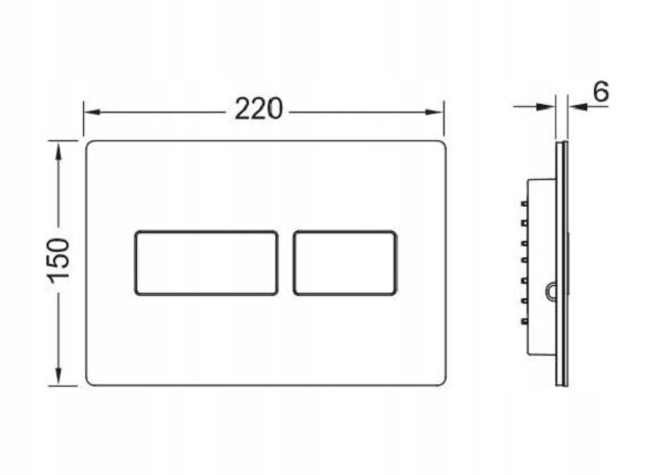 Przycisk spłukujący TECE solid podwójny do WC biały mat 220x150x6 mm