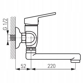 FERRO Bateria zlewozmywakowa Smile ścienna 48h