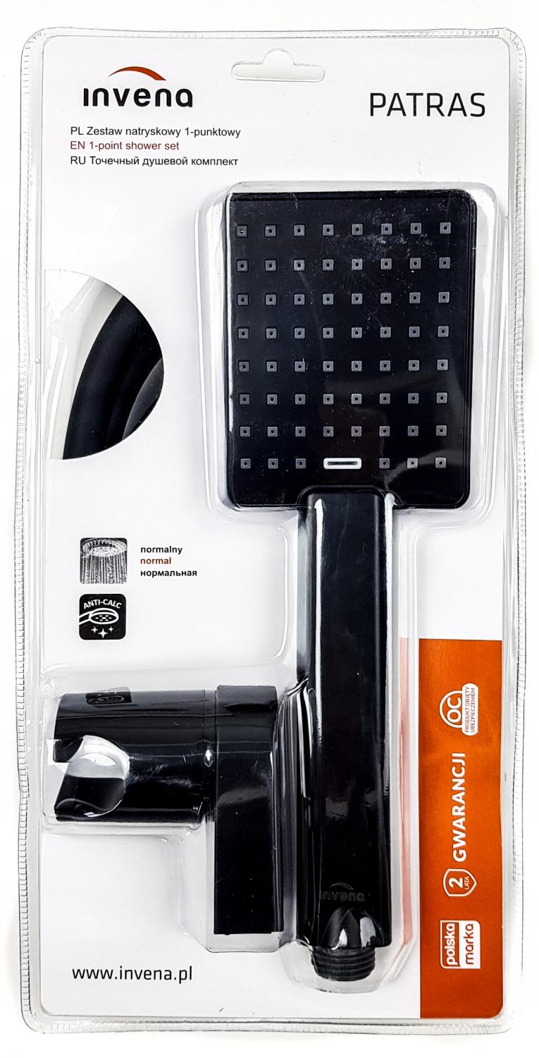 INVENA ZESTAW NATRYSKOWY 1-PUNKTOWY PATRAS BLACK 1F