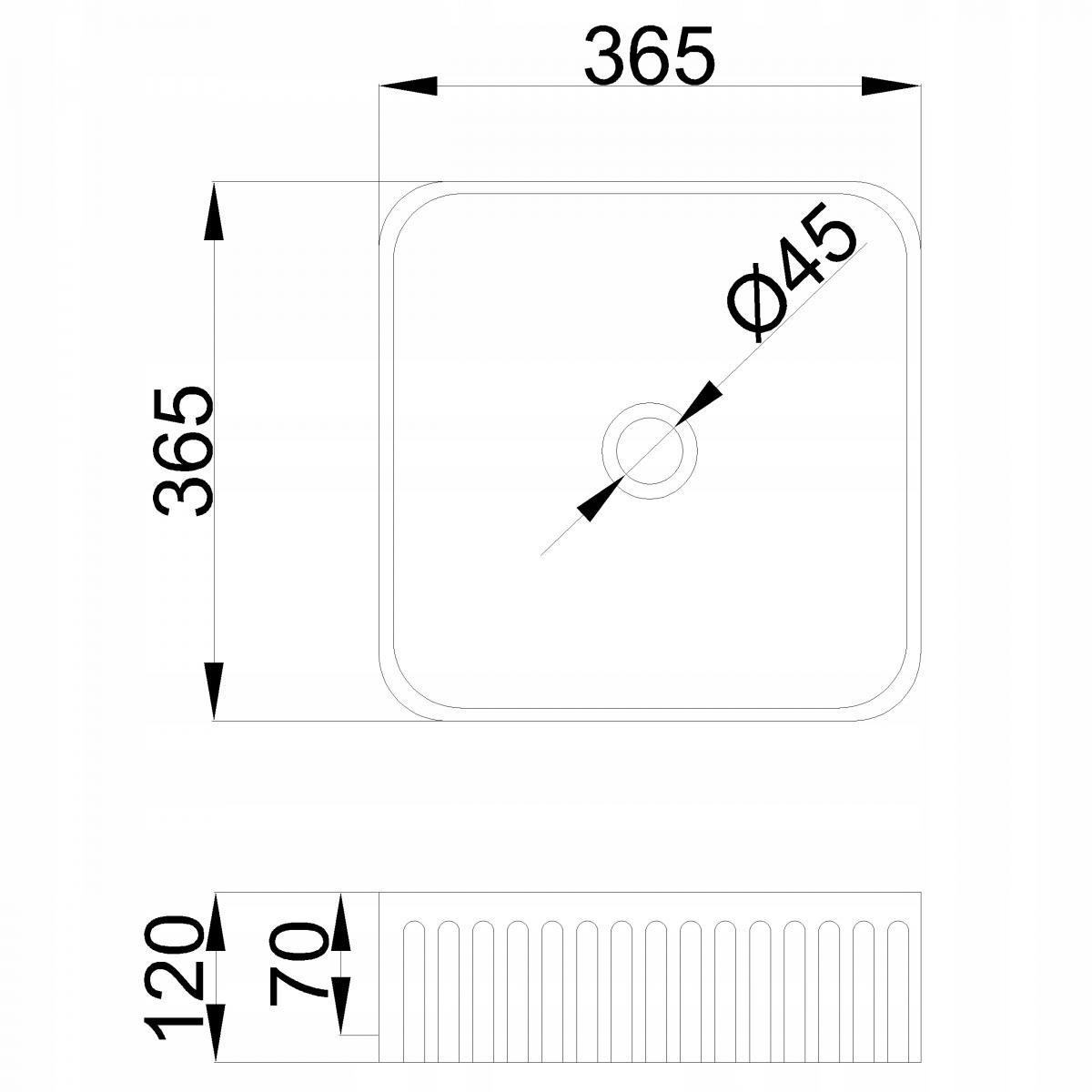 INVENA UMYWALKA NABLATOWA GLAMOUR TREND 36CM KWADRAT RYFLOWANA, BIAŁA POŁY