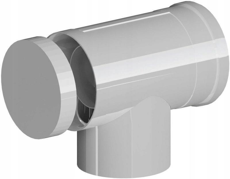 Kolano koncentryczne do systemów kominowych PP-AL 87° DN80/125mm z rewizją