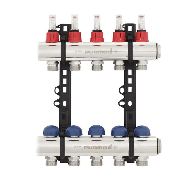 Rozdzielacz Purmo INVEST z rotametrami 9-obw 48h