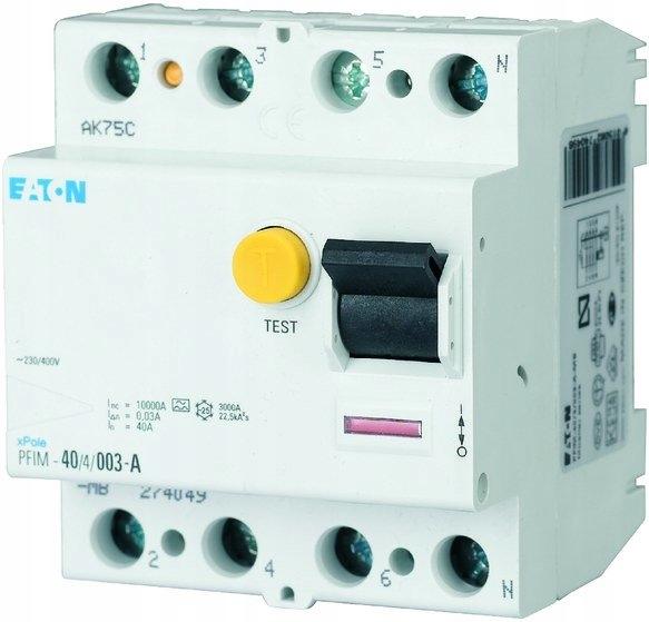 EATON Wyłącznik różnicowoprądowy 4-biegunowy PFIM-63/4/003-MW