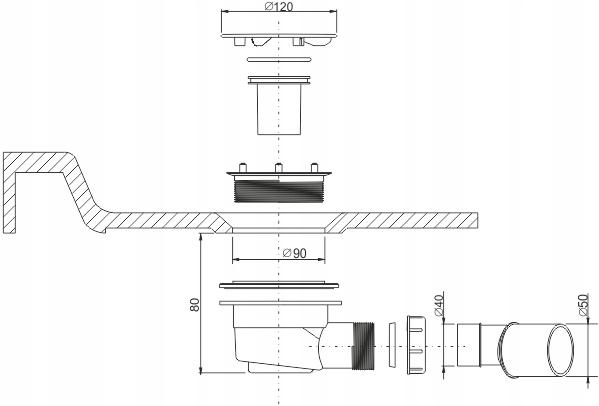 Brodzik min prostokąt 90x120x3 cm SANPLAST Space Mineral B-M/SPACE S