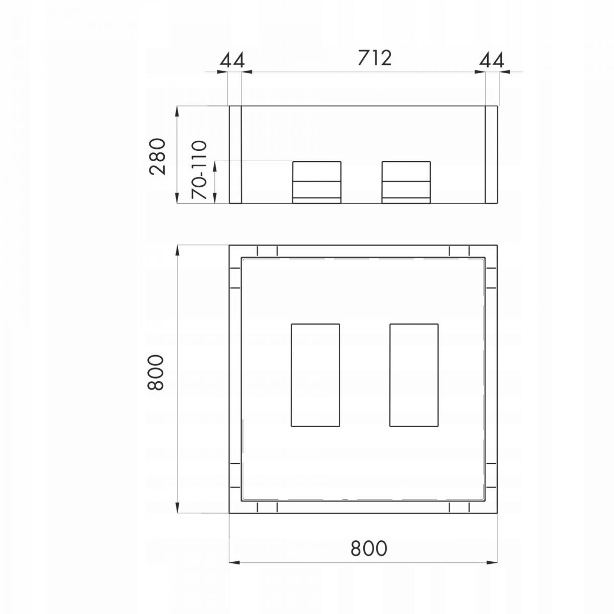 Nośnik do brodzików stalowych kwadrat 80x80x28 głebokość max16 cm 2.002