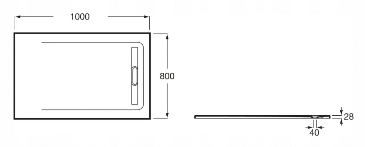 Brodzik kompozyt STONEX prostokąt 80x100x2.8 cm AQUOS z syfonem bez osłony