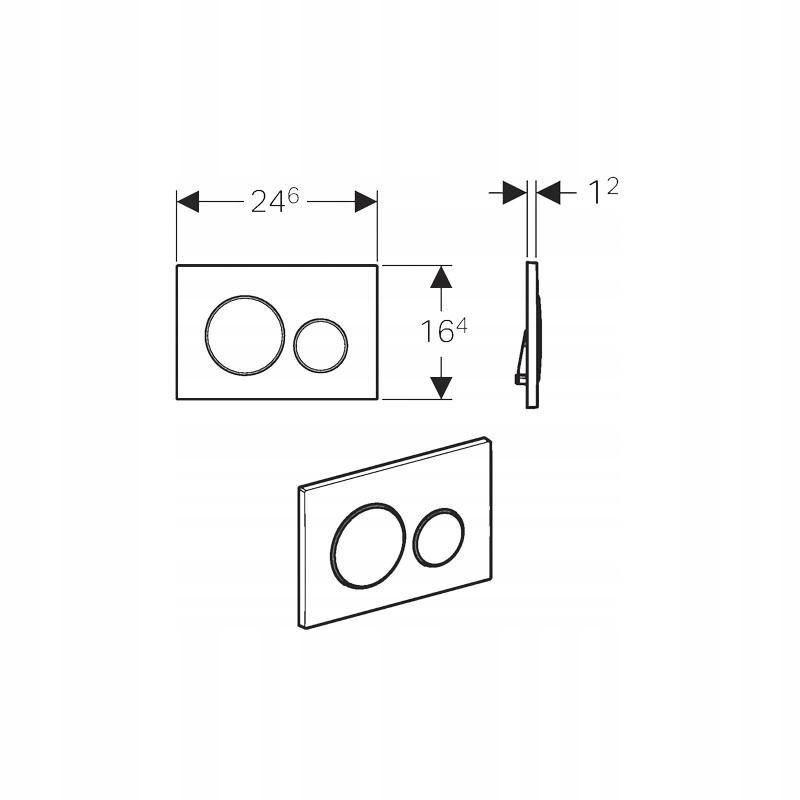 Przycisk uruchamiający GEBERIT Sigma20 okrągły przedni czarny/czarny mat/cz