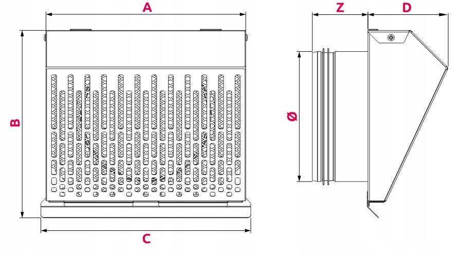 AWENTA Wyrzutnia ścienna metalowa fi160, grafitowy