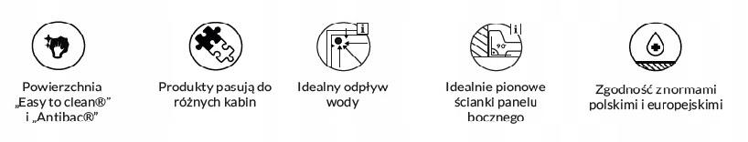 SCHEDPOL Brodzik akrylowy Caspar New Standard Plus Black Stone 80x120x4,5cm