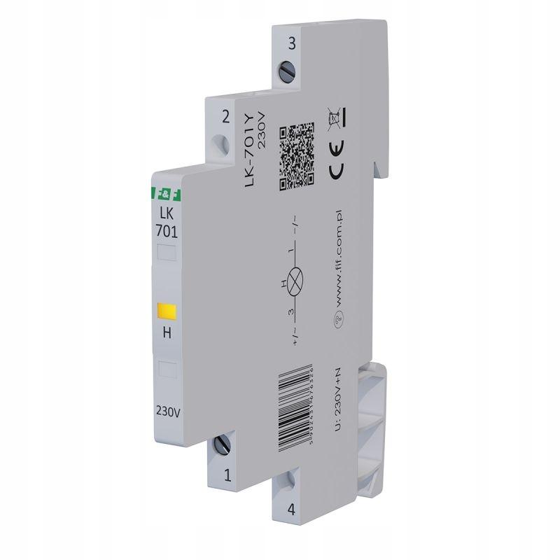 F&F Lampka kontrolna zasilania LK-701Y 1/3S 230V 1xLED żółta