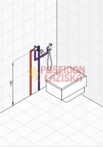 Zestaw prysznicowy higieniczny KLUDI BOZZ chrom zawiera: element podtynkowy