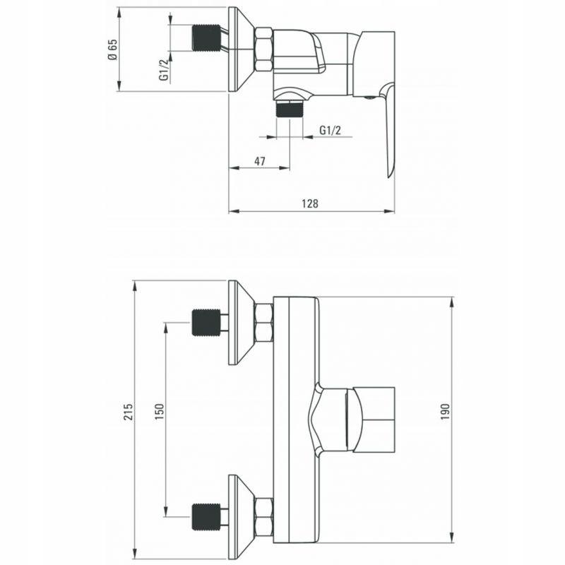 DEANTE Bateria prysznicowa ścienna Corio, chrom