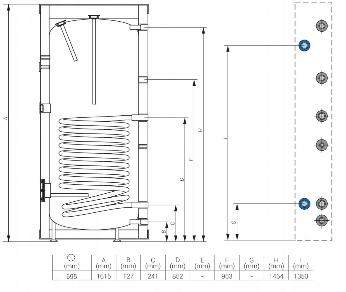 Wymiennik stojący KOSPEL TERMO MAX wężownica 300L 48h