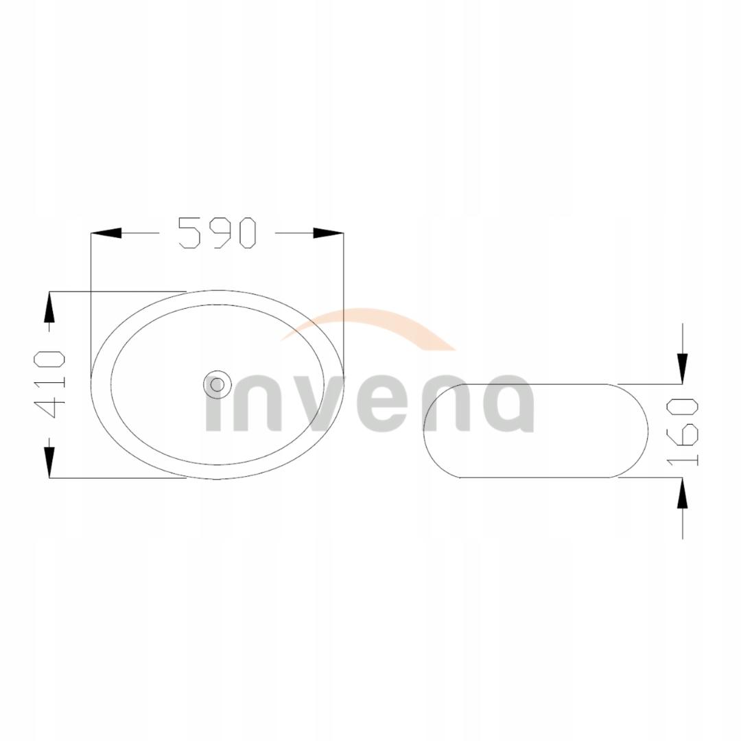 INVENA UMYWALKA NABLATOWA ASTRI INVENA TREND 55 CM, OWALNA