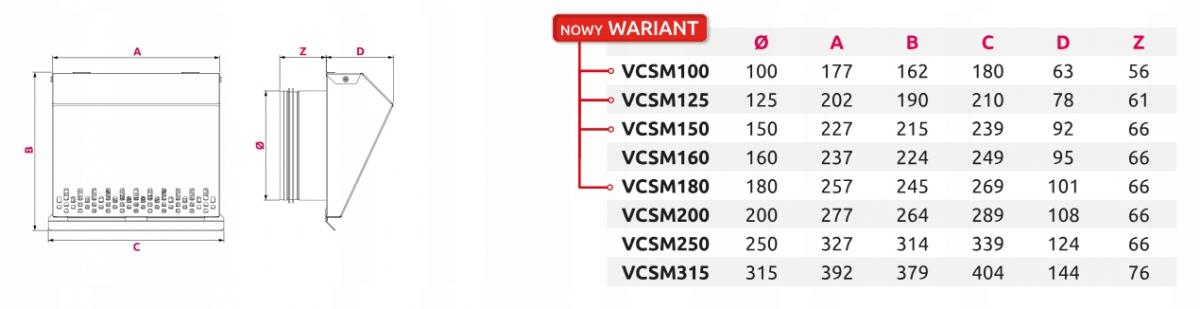 AWENTA Czerpnia ścienna metalowa fi200, biały