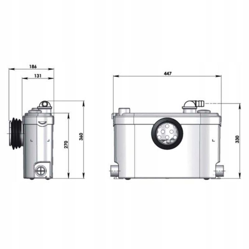 Rozdrabniacz SFA Sanislim do WC 4-wlotowy 400W 230V 48h