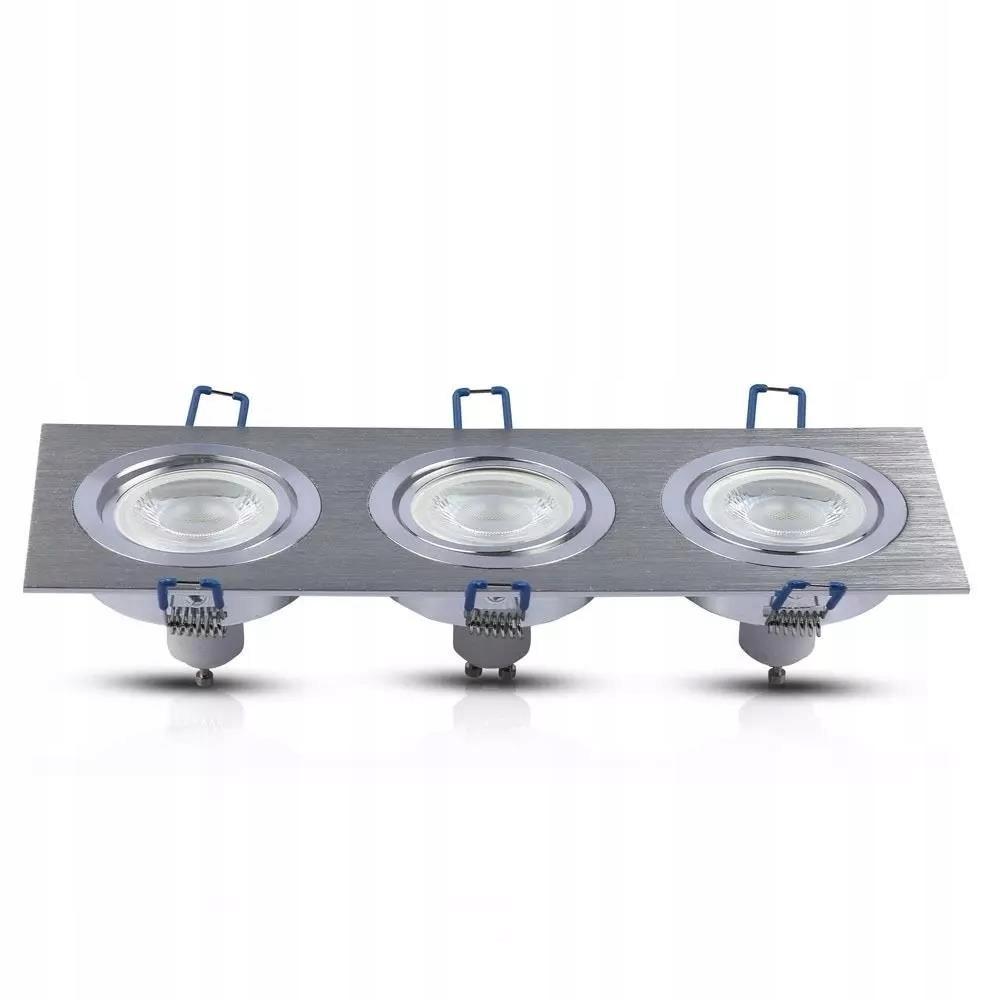 V-TAC Oprawa puntkowa VT-784 3xGU10 kwadratowa polerowane aluminium