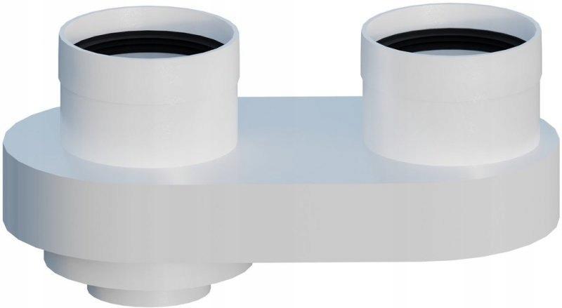 Rozdzielacz systemu PP PP płaski DN60/100mm x 80/80mm z uszczelką [EPDM] ON