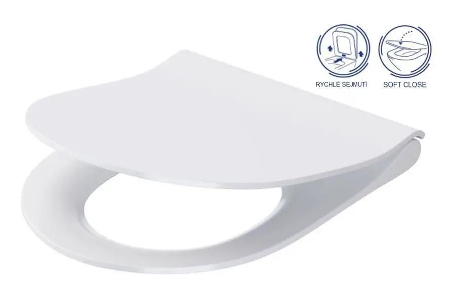 Deska sedesowa City Oval Slim, duroplast antybakteryjna, system wolnego opa