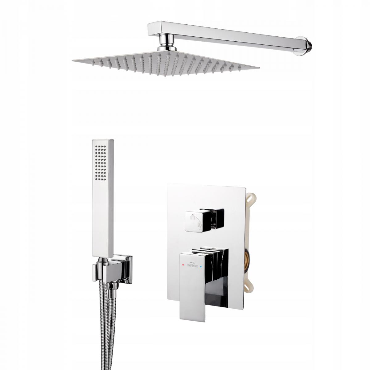 INVENA ZESTAW PODTYNKOWY Z BATERIĄ PODTYNKOWĄ 2F PAROS INVENA TREND, CHROM